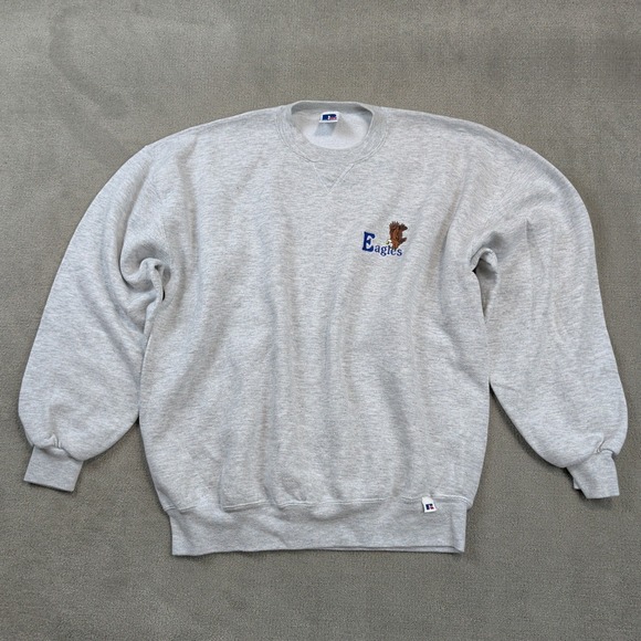 Vintage Russell Athletic Sweatshirt XL Womens Gray Eagles Crew Neck Made in USA — photo 2